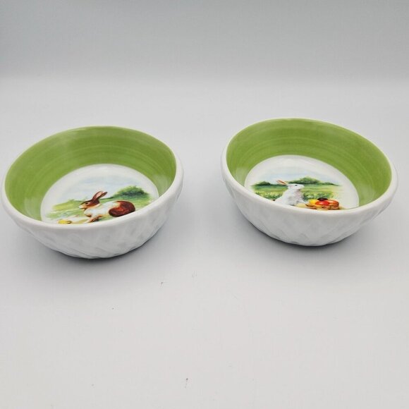 Williams Sonoma Vintage Bunny Ramekins Bowls Easter Egg Spring Set of 4 - Picture 3 of 8